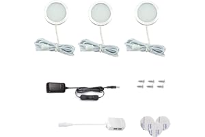 VLIO Lampe de Placard LED, Eclairage Led Cuisine Sous Meuble, Blanc Chaud 3000K, Lampe LED Cuisine Sous Meuble, Eclairage Placard Vitrine, Spot Encastrable pour Cabinet, Lot de 3