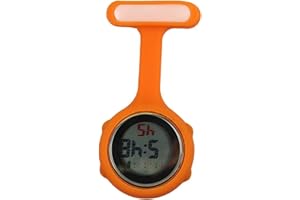 SagaSave Orologio digitale da taschino, con display digitale, silenzioso, elettronico, luminoso, con perno/clip, per infermieri, medici, donne e uomini