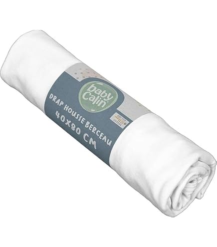 Drap Housse Bébé Bio 40x80 Cm - Coton Bio Certifié GOTS - Jersey Doux Extensible - Blanc