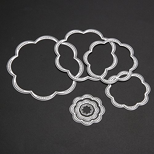 Demiawaking 7Pcs Blume Schneiden Schablonen DIY Sammelalbum Dekor Papier Karten, Metall Buchzeichen , Metall Lesezeichen als Geschenk fuer Freunde - 3