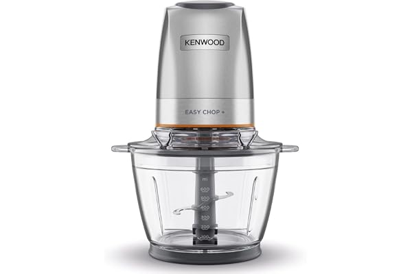 Kenwood EasyChop+ CHP62.400 SI elektrisk dokumentförstörare med fyrfaldiga blad av rostfritt stål, entouch-drift, isrullare, 0,6 l arbetsbehållare, diskmaskinssäker, 500 W
