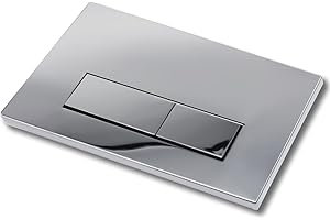 Mendorio Placca di Comando WC, Compatibile con Geberit Sigma, UP300 e UP320, Piastra Doppio Scarico, Dimensioni 243×163 mm, Completa di Set di Leve di Scarico e Telaio di Montaggio (Cromato).