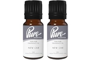 Pure Scented 20ml Fragrance Oils - 2 x 10ml Suitable for Candles, Soaps, Slime, Diffusers, Cosmetics, Wax Melts, Designer (2 x 10ml, New Car)