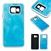 Produktbild Samsung Galaxy A3 2016 A3100 A310F PC Marmor-Hülle,Fanryn Marmor Optik Case Schutzhülle Crystal Case mit hochwertiger Marmor Optik Marmormuster Marble Design Hart PC Handy Hülle Durchsichtig Transparent Etui Cover Case Protective Shell Schutzhülle Telefon Kasten für Samsung Galaxy A3 2016 A3100 A310F – Himmelblau Marmor-Design