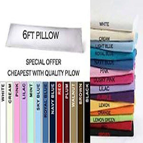 Crazyprice 6ft Super king bed 72" Extra Long Bolster Body Pillow with 100% cotton case with Extra Support Maternity Pregnancy