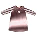 Steiff Girls 0006578 Nightdress 1/1 Striped Long Sleeve Top -  Red - 4 years