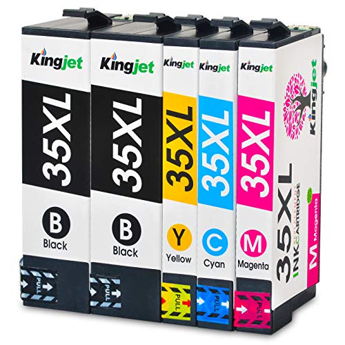 Preisvergleich Produktbild Kingjet 35XL Druckerpatronen Hohe Kapazität Ersatz für Epson 35XL 35 XL Kompatibel mit Epson Workforce Pro WF-4720DWF WF-4725DWF WF-4730DTWF WF-4740DTWF (2Schwarz, 1Cyan, 1Magenta, 1Gelb) 5 Pack