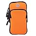 Price comparison product image Arm Pouch, Running Armband Bag for Phone & Keys Zipper Multi-Layer Waterproof Wallet Pocket for Outdoor Jogging Sports Gym(Orange)