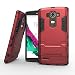 Produktbild Ougger Hülle für LG G4 Schale Tasche, Extreme Schutz Schon [Stand Frame] Leicht Armor Hülle Schutz SchutzHülle Case Hart PC + Soft TPU Gummi Haut 2in1 Back Gear Rear Rot