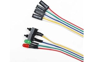 ElectroWorldFR Câble ATX 2 Boutons Alimentation & Reset + 2 LEDs HDD (4 en 1) pour l’Ordinateur de Bureau ATX Power Switch 65cm