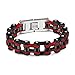 Produktbild Stilvoll und raffiniert Neue Kreative Punk Persönlichkeit Titan Stahl herren Armband Fahrrad Design Armband (Rot und Schwarz)