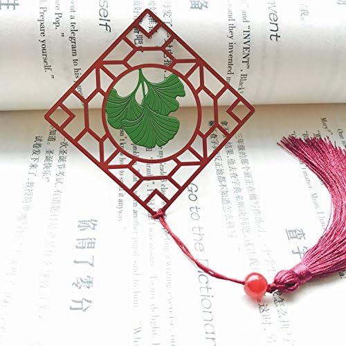 NING234 Chinese style/antiques/bookmarks/square window/ink wind/metal/gifts/handmade, Vibrant