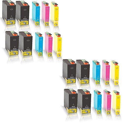 20x kompatible Tintenpatronen für Epson Stylus Office BX635FWD BX925FWD BX935FWD Epson Stylus SX525WD SX535WD SX620FW Black Cyan Magenta Yellow - T 1301 T 1302 T 1303 T 1304 - Eco Line Serie