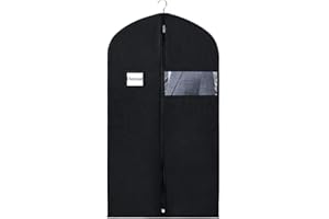 USTNIR 2PCS Housses de Vêtements Pliable 100 * 60cm, Housse de Protection Respirante Anti Poussière pour Longue Robe de Soirée Mariée Costumes(Noir)