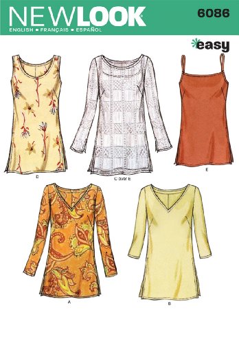 New Look Schnittmuster 6086 Damentops, Gr. 40-52