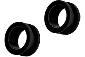 Decentraland 2 dilatatori per lobo, in acrilico nero, a doppia svasatura, 12 g (2 mm)