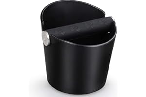 YONGIAGA Coffee Knock Box Posos Cafe Cajon para Posos de Cafe Caja de Posos de Café Barista Absorbente de Golpes con Barra de Golpe de Metal Extraíble (Negro)