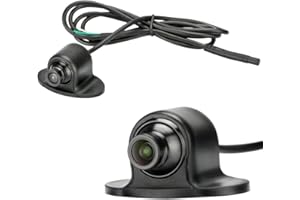 Jansite Cámara de visión Lateral sin perforación Cámara de Marcha atrás del Coche Cámara de Reserva de visión Trasera IP68 Cámara Frontal Impermeable 120° Lente Gran Angular 12V