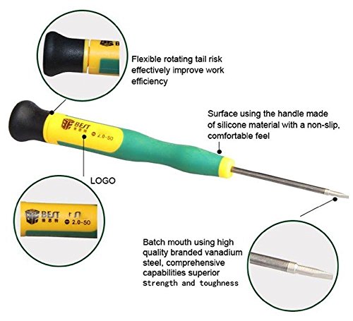 12 Stück magnetische Schraubenzieher Set für Smartphones iPhone iPad MacBook Pro & Air Laptop Tablet T2 T3 T4 T5 T8 T8 PH00 PH000 Pentalobe 0,8 1,2, 20, 2,5 Tri-Wing, Micro-Flat MMOBIEL - 2