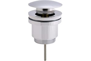 OXEN Kibath L469371 Válvula Clic CLAC Universal con Casquillo Fabricada en latón con Acabados en Cromo Brillo. Medida para desagüe Push up de lavabos y bidets estándar. Repuestos Originales garantizados