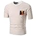 Produktbild 2018 Neue Sommer Oberteil T-Shirt Herren, VENMO Männer Mode Sommer Casual Schlank Kurzarm Poloshirt Slim Fit Persönlichkeit Hemd Knöpfe Patchwork Bluse O-Hals Lässig Top Mode Männer Casual Schlank Gestreiften Kurzarm T-shirt Top Bluse (Red, XL(Asian XL=EU L))