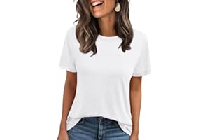 Cuptacc Tshirt Damen Sommer Basic Shirt Oberteile Damen Rundhals Kurzarm Einfarbig Casual Top