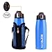 Produktbild YANGLING Edelstahl Trinkflasche, Isolierflasche Auslaufsicher Thermoskanne Spülmaschinenfest BPA Frei isoliert Flasche für Kinder Männer Frauen, Coffee Thermo Becher Sportflasche für Sport Schule Auto Fitness, 750ml Spülmaschinenfest Wasserflasche mit Trinkflasche Halter, Blau