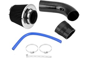 EBTOOLS Cold Air Intake System, Universal 3Inch Car Cold Air Intake Turbo Filter Carbon Fiber Automotive Air filter Induction Hose Pipe Kit Flow Hose Pipe Kit (Carbon)