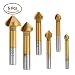 Produktbild 6-teiliger 90° Kegelsenker, QLOUNI HSS Senker Entgratsenker Kegelsenkersatz Abmessung: 6,3-20,5mm
