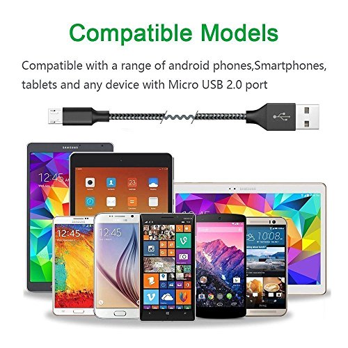  Pack de 4 C  ble Micro USB 1M 2M 2M 3M Cordking   C  ble Chargeur USB Micro USB Samsung de Cordon Nylon Tress   Connecteur en Aluminium pour Samsung 