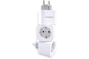 Energeeks - Pack 3 Enchufes WiFi Inteligentes - Medidor de Consumo Integrado - Tipo Schuko - 2,4 Ghz - 16A/3680W - 240V/60Hz - Control por App Móvil - Comandos de Voz - Compatible con Alexa y Google