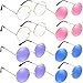 Produktbild Bememo 8 Paare Hippie Sonnenbrillen Runde Retro Sonnenbrillen Mode John 60's Stil Kreis Brillen, Mehrfarbig