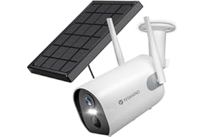 YESKAMO 2K Cámara Vigilancia WiFi Exterior/Interior Solar Batería 10400mAh IP66 Cámara IP Seguirdad para Coche Domicilio sin Cable con Visión Noturna Detección de Movimiento Audio Bidireccional