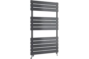 Radbliss Bathroom Towel Rail Radiator 1200x600(HxW) mm Anthracite Flat Panel Central Heating Ladder RAD
