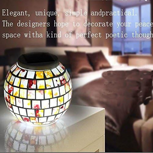 AOMOMO®Solar Powered Mosaic Glass Ball Garden Patio LED Light，Waterproof Solar Outdoor Lights for Parties Decorations,Christmas, Ideal Gifts--5.12 Inch in Diameter, 4.13inch (TD-11)