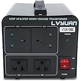 LVYUAN 1000W Voltage Transformer 220V 110V Step Up & Step Down Converter UK to US Dual 110V & 220V outlets