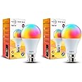 wipro 9-Watt B22 WiFi Smart LED Bulb with Music Sync (16 Million Colours + Warm White/Neutral White/White) (Compatible with Amazon Alexa and Google Assistant), Standard (NS9400)(Pack of 2)