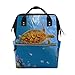 Produktbild bennigiry Colorful Coral Reef Meer Schildkröte Fisch Wickeltasche Rucksack groß Kapazität Reise Back Pack Wickeltaschen Organizer Multifunktions-Baby Staubbeutel für Mama