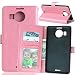 Produktbild Nancen Nokia Microsoft Lumia 950 XL Lederhülle Neu Style Acht Farbe Weich PU Flip Case Ledertasche/Schutz Etui, Einfach Vintage Kollektion Karten Slot Foto Wallet Hülle Handy Tasche Zubehör