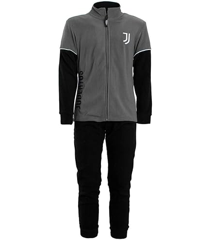 Pigiama Juventus Ufficiale - Tuta Felpata Bambino/Ragazzo, Taglie 10-16 Anni, Cotone Morbido