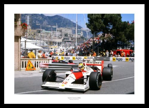 Framed Aytron Senna 1988 Monaco Grand Prix Formula One Photo Memorabilia
