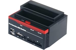 HUIOP Station d'accueil Disque Dur, Accueil de clonage de Disque Dur - USB 2.0 - Noir et Rouge