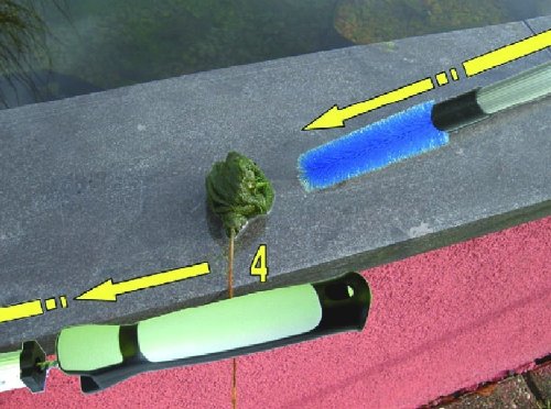 Algenhexe / Fadenalgen-Bürste für Gartenteich (175cm) - 5