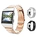 Produktbild MoKo Armband für Fitbit Ionic - Edelstahl Replacement Wrist Band Watchband Strap Uhrenarmband Erstatzband mit Metallschließe und Schnalle für Fitbit Ionic Health & Fitness Smartwatch, Rose Gold