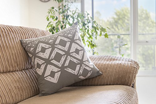 TreeWool®, (2er Pack) Quadratisch Geometrische Design Baumwolle Dekoratives Kissenbezüg (Grau, 45 x 45 cm) - 6