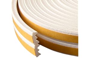 GUKOY 10M Türdichtung Dichtungsband Selbstklebendes E-Profil Gummidichtung Schalldämmung Anti-Kollision Fensterspalten für Türen Luftzugstopper Fenster