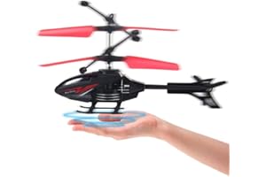 BSTCAR Helikopter na podczerwień, LED, latająca zabawka heli, czujnik podczerwieni, helikopter dla dzieci, sterowanie ręczne, gra na zewnątrz (bez pilota zdalnego sterowania)