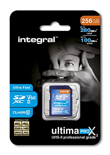 Integral INSDX256G-280/100U2 256GB SDXC UHS-II memoria flash - Tarjeta de memoria (256 GB, SDXC, UHS-II, 280 MB/s)
