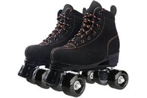 SPRLN Classic Roller Skates Artistic, Quad Roller Skates, Roller Boots with PU Light Up Wheel Cowhide Upper Material, for Girls Boys, Men And Womens, Adult