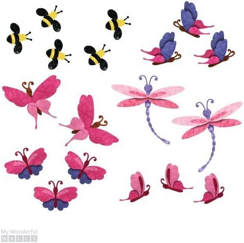 My Wonderful Walls Variety Pack Buttefly, Dragonfly, Bee Wall Decals Stickers, Multicolored by MyWonderfulWalls